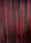 Red Mixed Black Straight Lace Front Synthetic Wig LFCS254