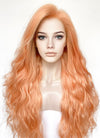 Peach Pink Wavy Lace Front Synthetic Hair Wig LFK5540