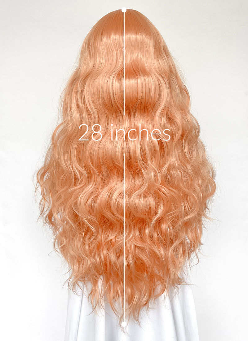 Peach Pink wavy hotsell h.d lace wig