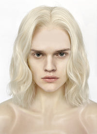 House of the Dragon King Aegon ll Targaryen Platinum Blonde Wavy Lace Front Synthetic Men's Wig LFK5561