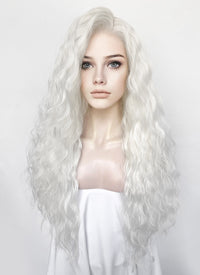 White Wavy Lace Front Synthetic Hair Wig LFK5564