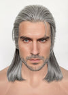 Witcher 3 Geralt of Rivia Mixed Grey Straight Lace Front Synthetic Men's Wig LFK5566