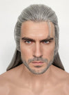 Witcher 3 Geralt of Rivia Mixed Grey Straight Lace Front Synthetic Men's Wig LFK5566