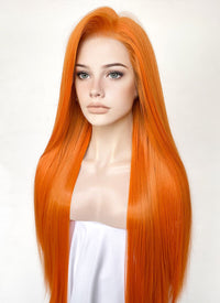 Orange Straight 13" x 6" Lace Top Kanekalon Synthetic Wig LFS025