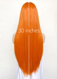 Orange Straight 13" x 6" Lace Top Kanekalon Synthetic Wig LFS025