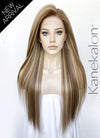 Brown Mixed Blonde Straight  13" x 6" Lace Top Kanekalon Synthetic Wig LFS040