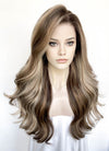 Blonde Mixed Brown Wavy Lace Front Kanekalon Synthetic Wig LFS045