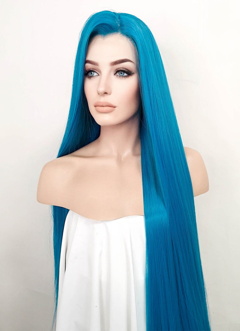 Wowfactor Blue 2024 ombre lace front wig teal