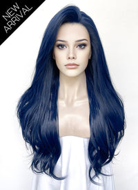 Blue Wavy Lace Front Synthetic Wig LN6040