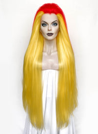 Marvel Scream Donna Diego Yellow Mixed Red Straight Lace Front Synthetic Wig LN6042