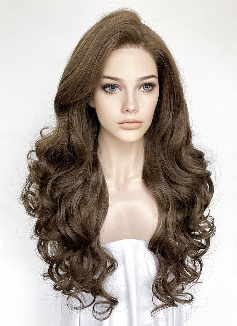 Brunette Wavy Lace Front Synthetic Wig LW4039