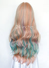 Pink Rainbow Color Wavy Synthetic Wig NL087