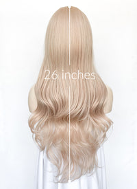 Pale Pink Wavy Synthetic Hair Wig NL089