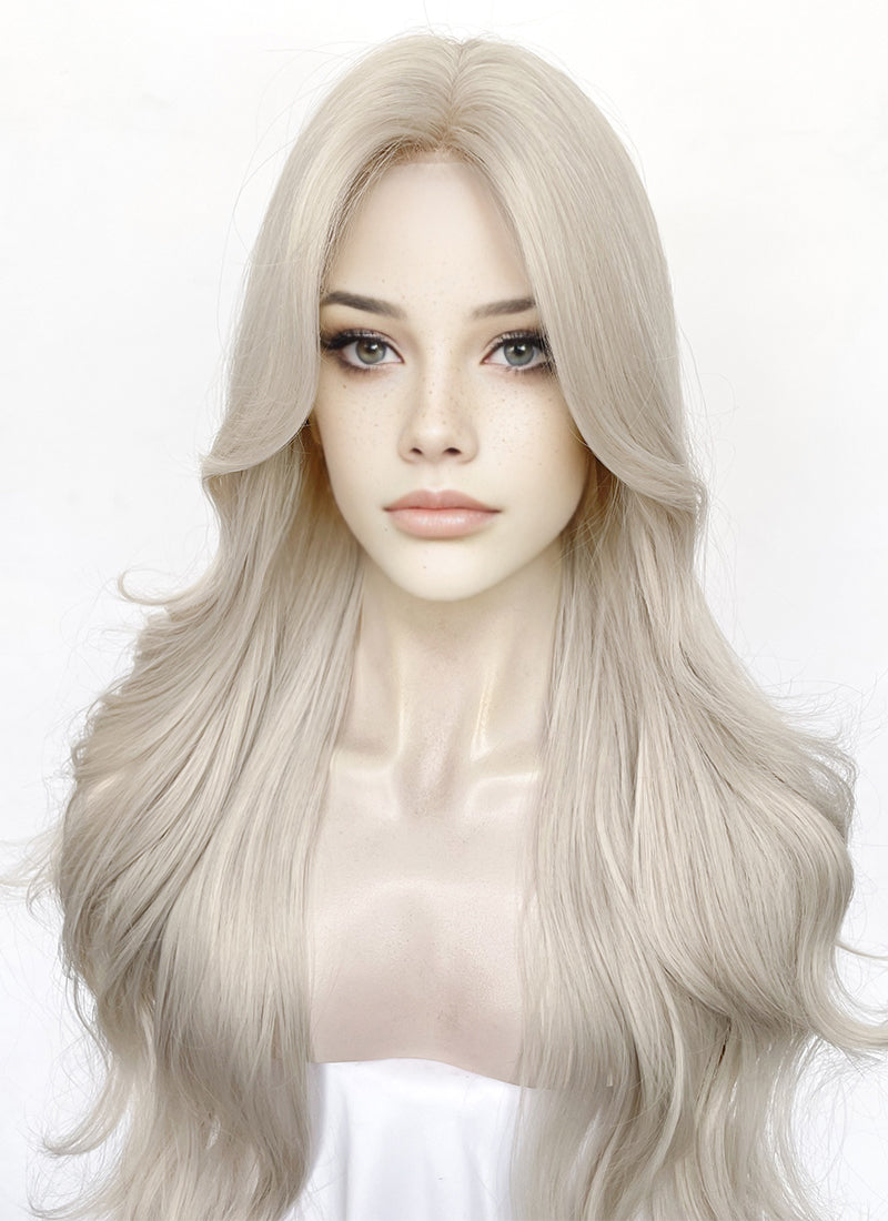 Light Ash Blonde Wavy Synthetic Wig NL090