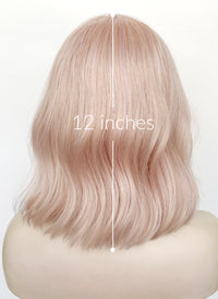 Pale Pink Wavy Synthetic Hair Wig NL1000