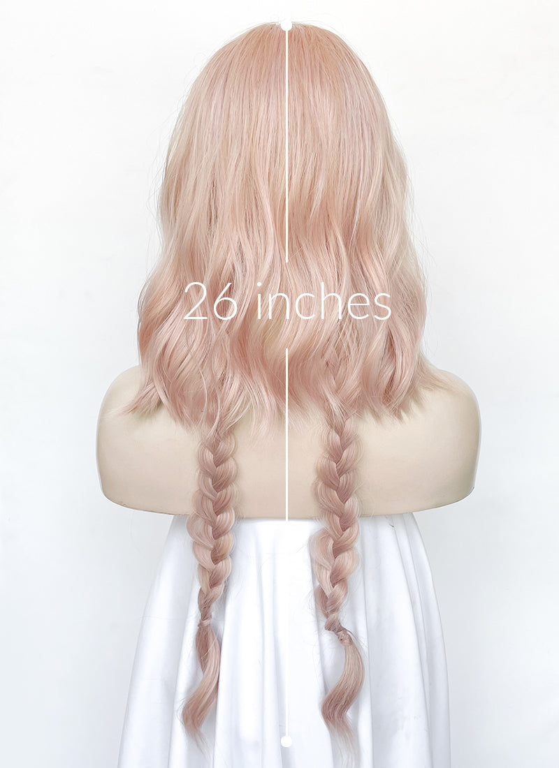 Pale Pink Wavy Synthetic Hair Wig NL1001