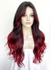 Black Red Ombre Wavy Synthetic Hair Wig NLCS015