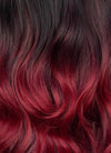 Black Red Ombre Wavy Synthetic Hair Wig NLCS015