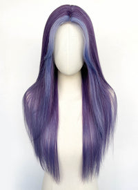 Purple Mixed Blue Straight Synthetic Hair Wig NLCS018