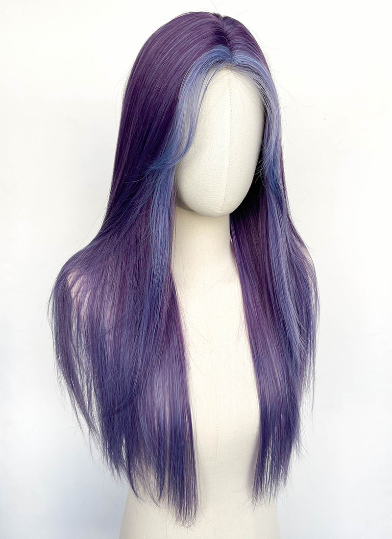 Purple Mixed Blue Straight Synthetic Hair Wig NLCS018