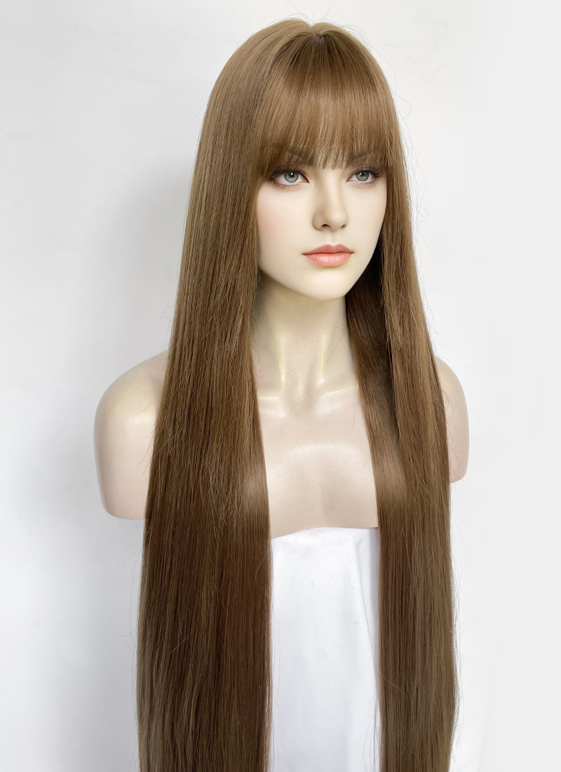 Flaxen Brown Straight Synthetic Hair Wig NS562