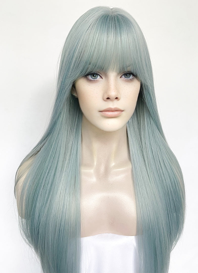 Pastel Blue Straight Synthetic Hair Wig NS565