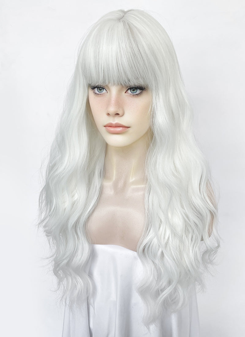 White Wavy Synthetic Hair Wig NS566