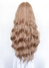 Pastel Peach Pink Wavy Synthetic Hair Wig NS567