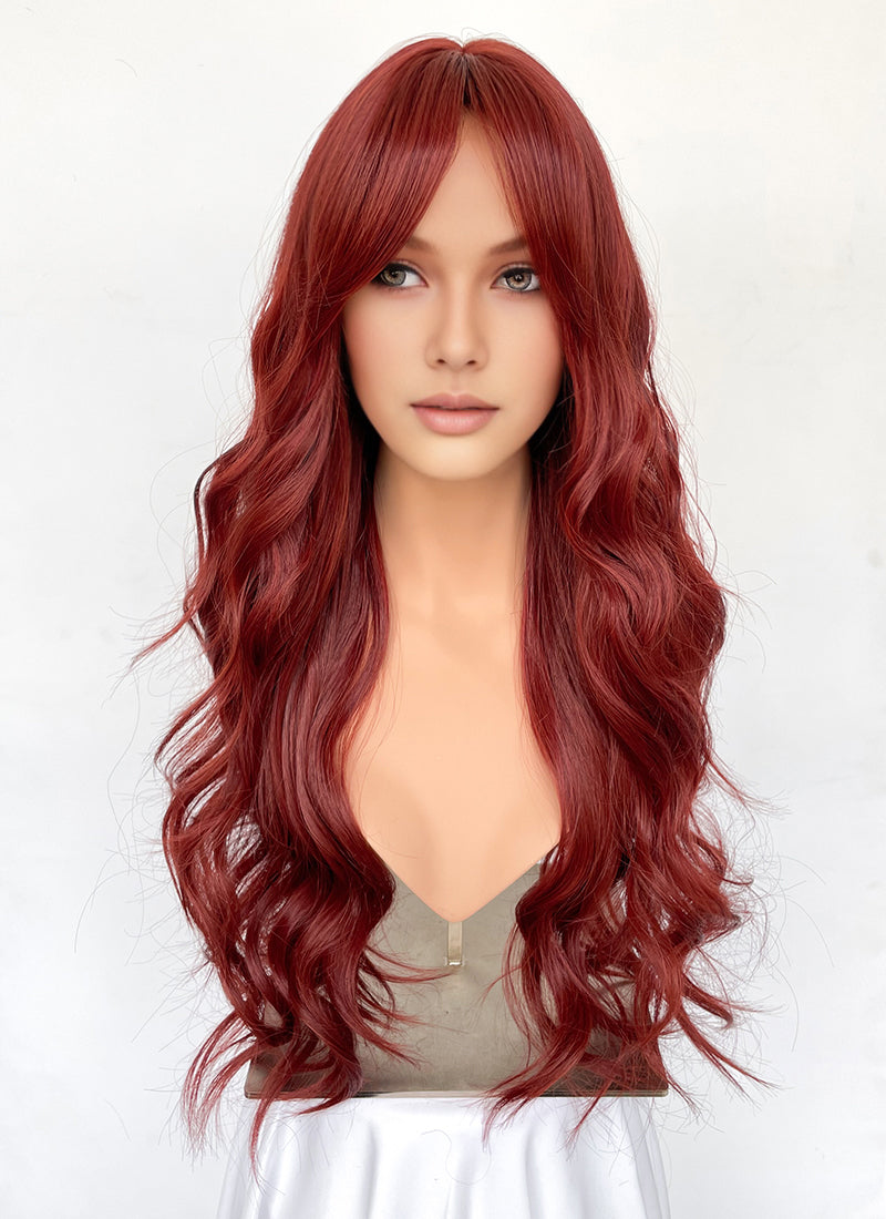 Red Wavy Synthetic Hair Wig NS568