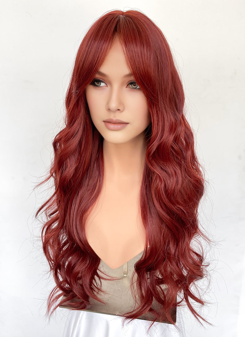 Red Wavy Synthetic Hair Wig NS568