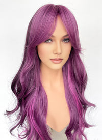 Mixed Purple Wavy Synthetic Hair Wig NS569