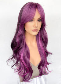 Mixed Purple Wavy Synthetic Hair Wig NS569