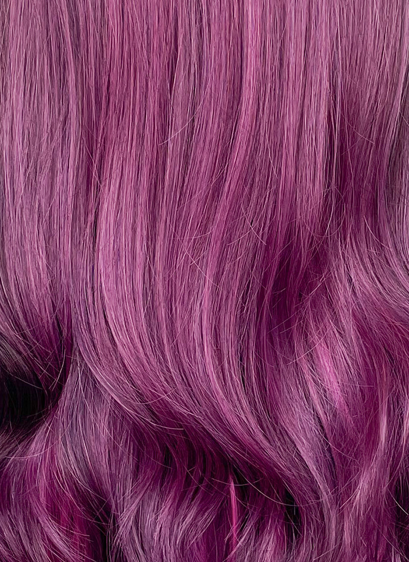 Mixed Purple Wavy Synthetic Hair Wig NS569