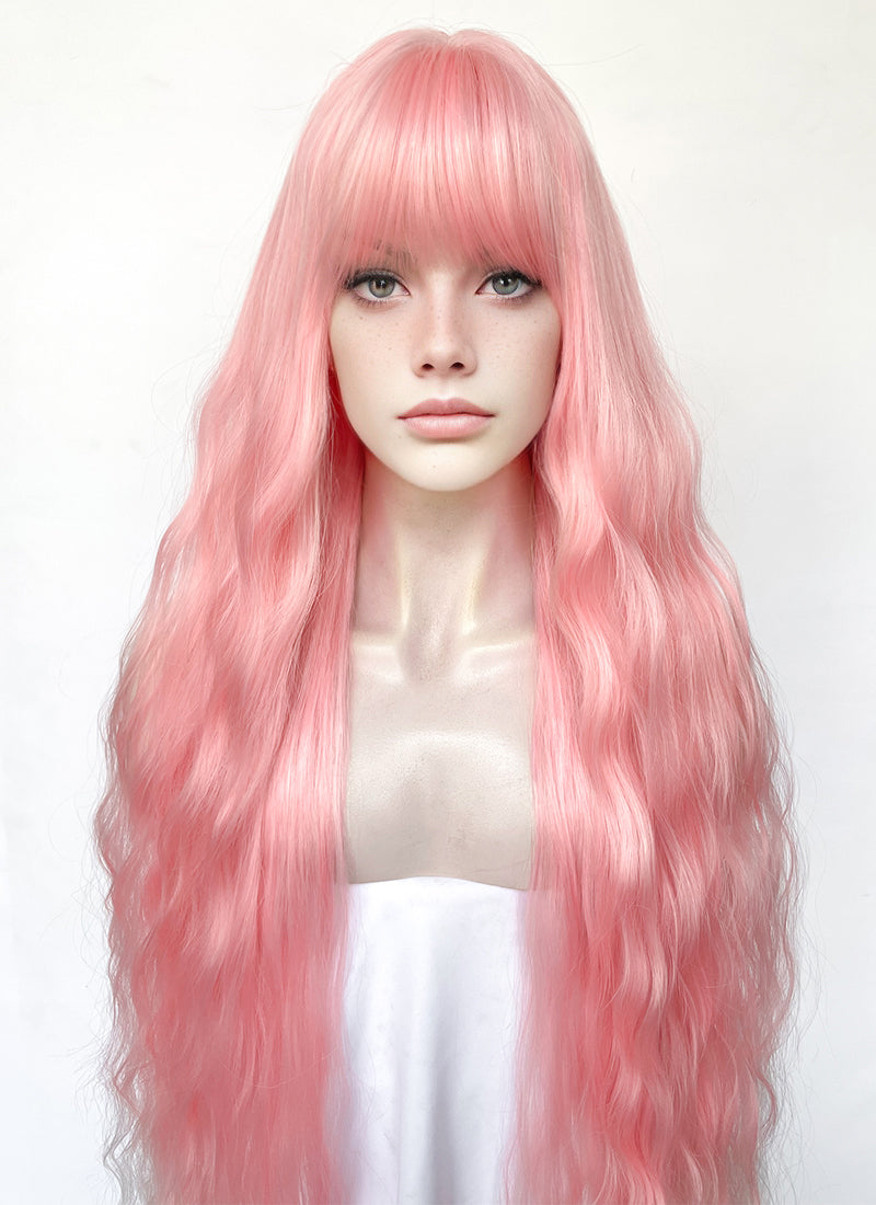 Pink Blonde Ombre Wavy Synthetic Hair Wig NS577