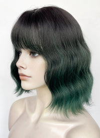 Brunette Green Ombre Wavy Synthetic Hair Wig NS583