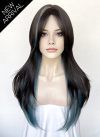 Black Blue Ombre Straight Synthetic Hair Wig NS585