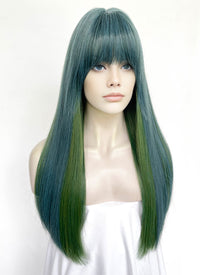 Blue Mixed Green Straight Synthetic Hair Wig NS593