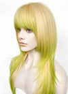 Blonde Green Ombre Straight Synthetic Hair Wig NS595