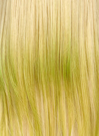 Blonde Green Ombre Straight Synthetic Hair Wig NS595