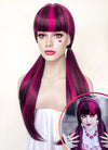 Monster High Draculaura Black Mixed Magenta Straight Synthetic Hair Wig TB1660