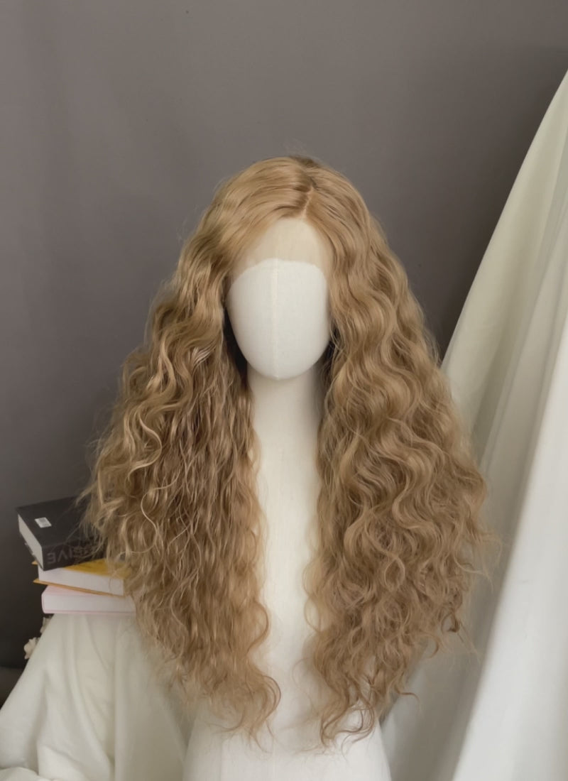 Blonde Curly Lace Front Synthetic Wig LFK5572