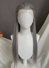 Mixed Grey Straight Lace Front Synthetic Men's Wig LF3270E