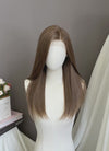 Brown Straight  13" x 6" Lace Top Kanekalon Synthetic Wig LFS041