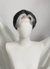 Black And White Straight Lace Front Synthetic Men's Wig LF6049