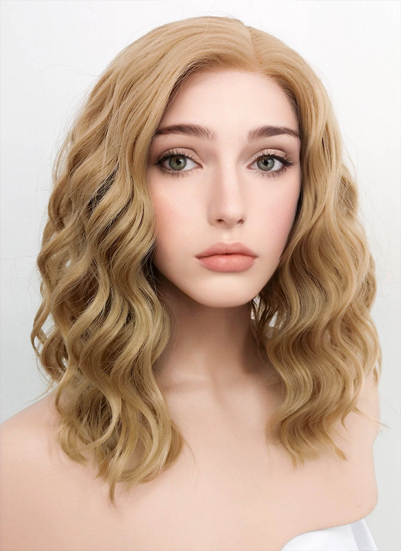 Short wavy blonde clearance wig