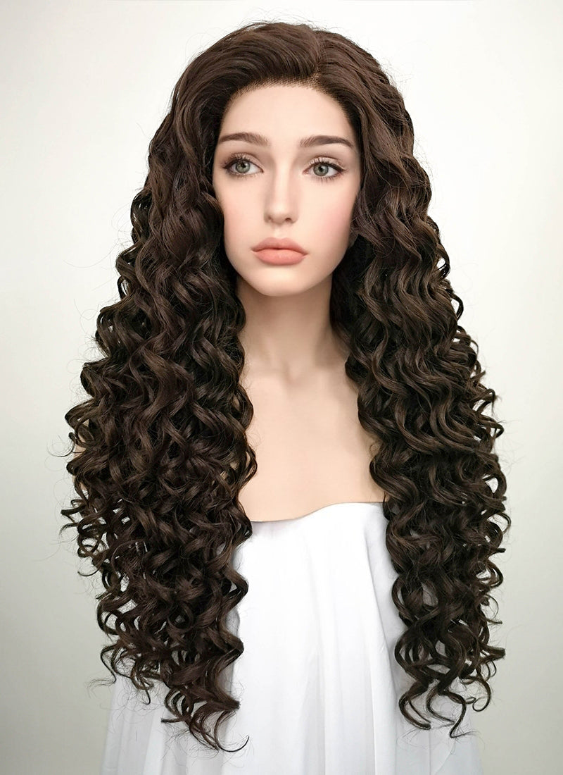 Brunette Spiral Curly Lace Front Wig LF169 WigIsFashion Wig Is