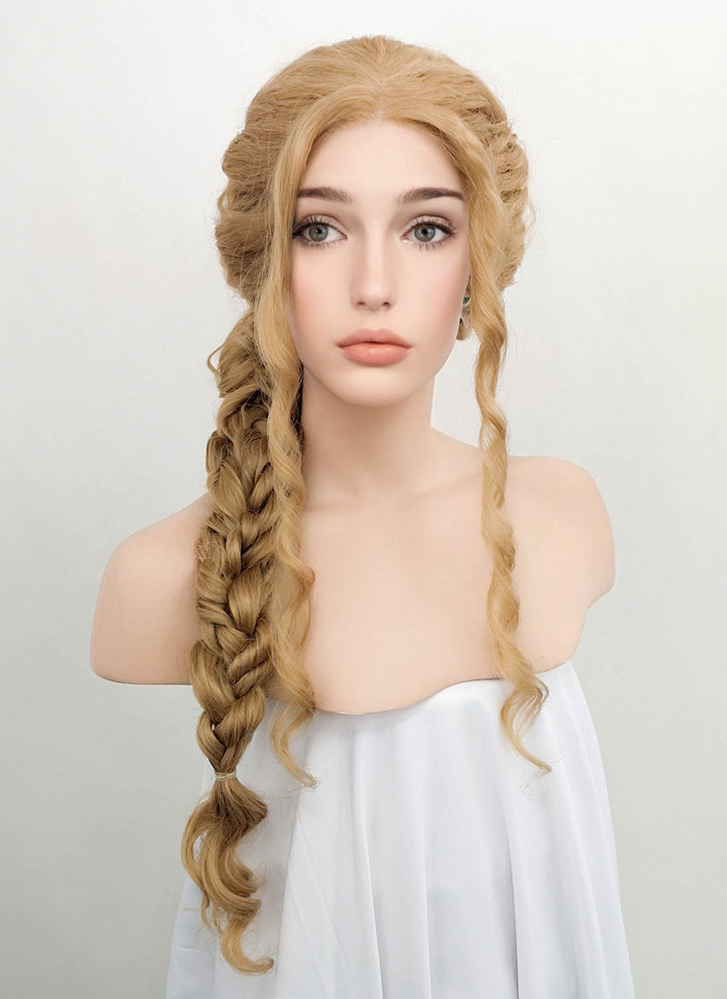 Golden Blonde Braided Lace Front Synthetic Wig LF2046