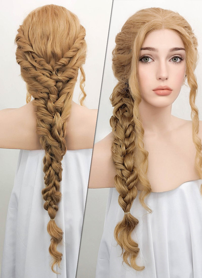 Wow factor blonde double braid lace wig high quality