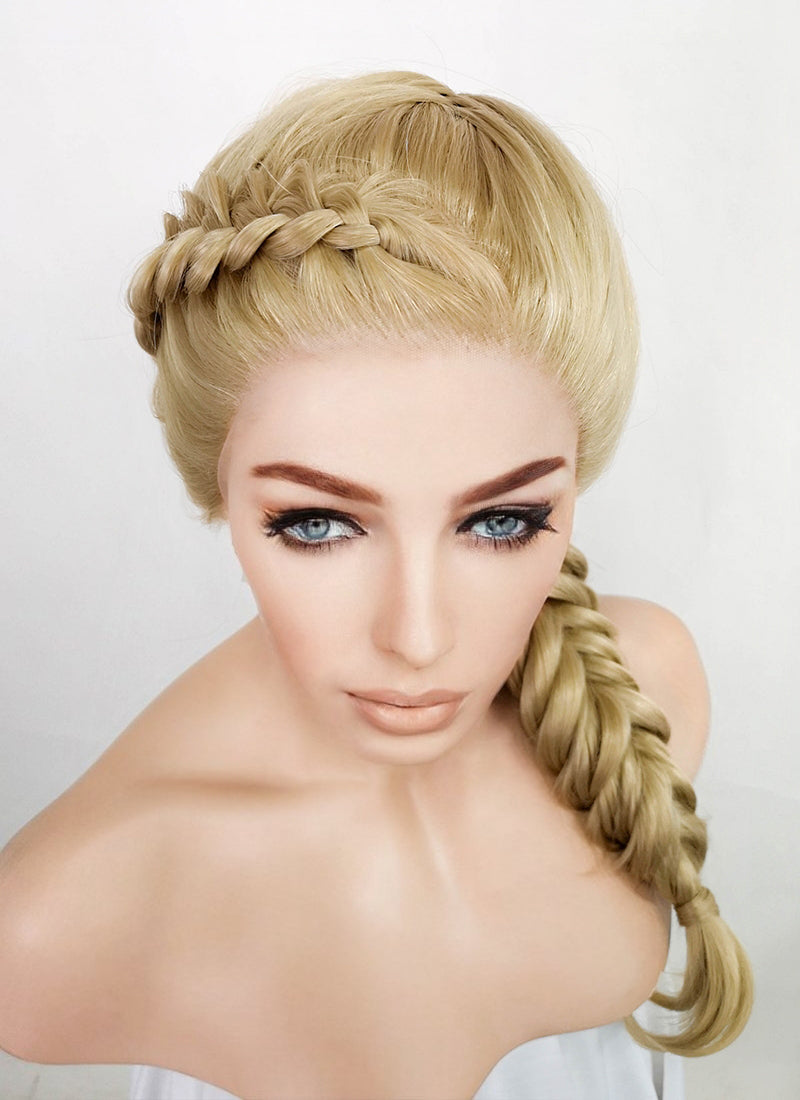 Golden Blonde Braided Lace Front Synthetic Wig LF2080