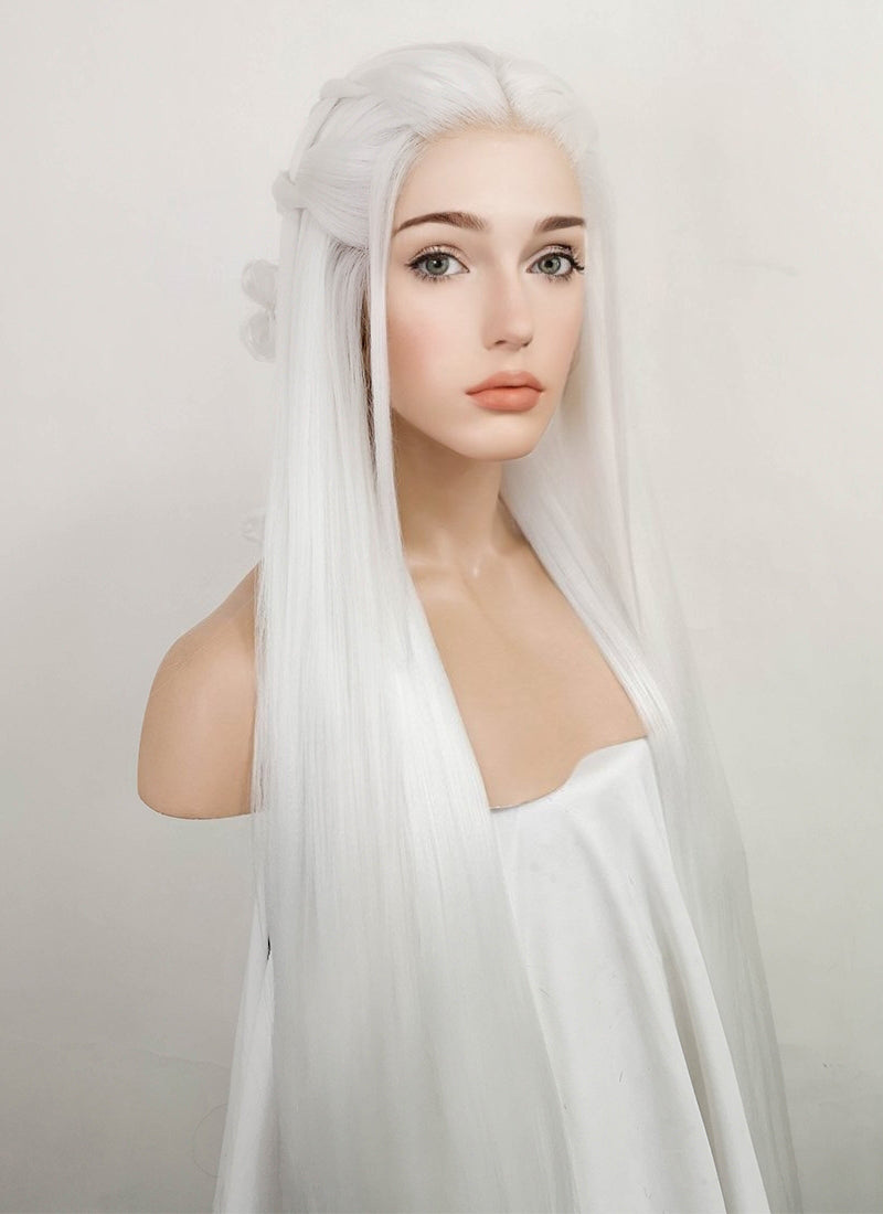 White synthetic clearance lace front wig